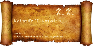 Kristóf Katalin névjegykártya